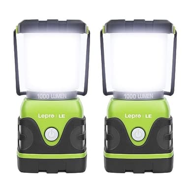 LE 1000LM Battery Powered LED Camping Lantern, Waterproof Tent Light with 4 Light Modes, Camping Essentials, Portable Lantern Flashlight for Camping, Emergency Light, Power Outages, Not Rechargeable - Image 1