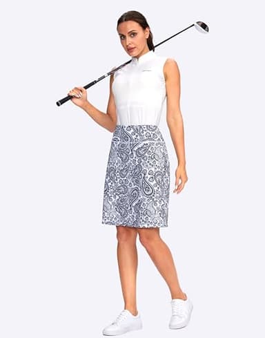 Viodia Women's 20" Knee Length Skorts Skirts Athletic Tennis Golf Skirt for Women Modest Sports Casual Summer Skirt with 5 Pockets - Image 5