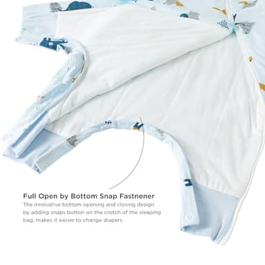 Duomiaomiao 1.5 TOG Toddler Sleep Sack 36-48 Months 100% Cotton Four Season Side Open Zipper Baby Sleep Sack with Feet, Breathable Toddler Wearable Blanket - Image 5