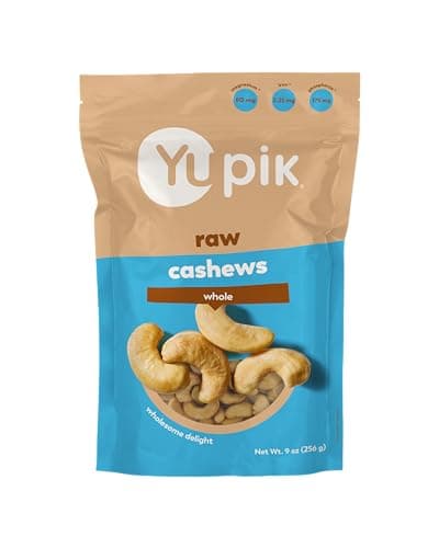 Yupik Raw Whole Cashews, 9 Oz, Gluten-Free, Kosher, Raw Nuts, Unsalted, Unroasted, Oil-Free, Nutritious & Healthy Snacks - Image 1