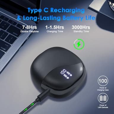 MWIRB AI Translation Earbuds Real Time, 144 Language Translator Earbuds for iPhone and Android 3-in-1 Translation Headphones Translating Device for Travel Business Learning with Charging Case(Black) - Image 6