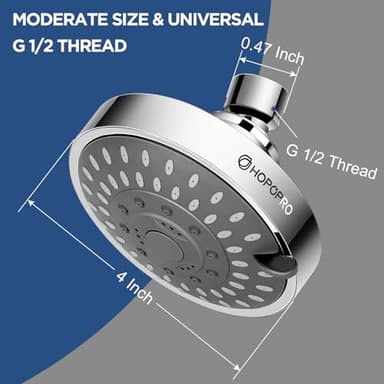 HOPOPRO 5-Mode High Pressure Shower Head - The Washington Post, NBC News, Today TV Show Recommended - High Flow Fixed Showerheads (4 Inch Chrome) - Image 3