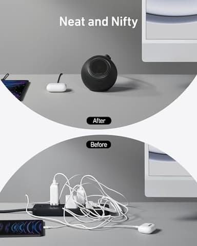 Anker MagGo Magnetic Charging Station, Qi2 Certified 15W Ultra-Fast MagSafe Wireless Charger for iPhone 15/14/13, 8-in-1 Power Strip with 3 AC and 4 USB Desktop Charger for MacBook and More - Image 3