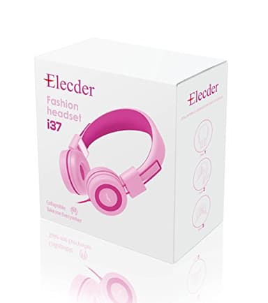 ELECDER i37 Kids Headphones Children Girls Boys Teens Foldable Adjustable On Ear Headphones 3.5mm Jack Compatible Cellphones Computer MP3/4 Kindle School Tablet Rose/Pink - Image 7