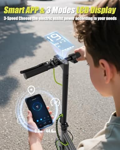 MAXSHOT Electric Scooter Adults & Big Kids, 350W Powerful Motor, Top Speed 16/19MPH, 12/16/19/21Miles Range, 8.5" Solid Tires Folding Commuter Escooter with Dual Suspension for Commuting, APP Control - Image 4