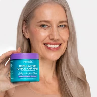 MAREE Purple Hair Mask – Toner for Blonde Hair – Purple Conditioner for Orange Brassy Bleached Highlighted – Grey, Silver, Ash Color Treated – Keratin Hair Care & Biotin – Matizador Para Cabello Rubio - Image 7