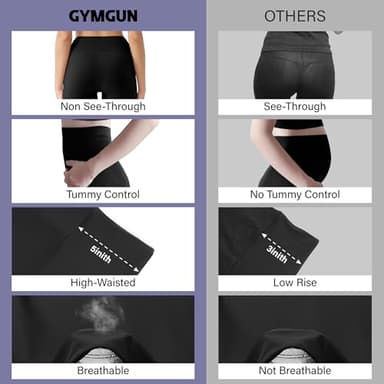 3 Pack Leggings with Pockets for Women,Butt Lift High Waisted Tummy Control Workout Yoga Pants Reg & Plus Size - Image 4