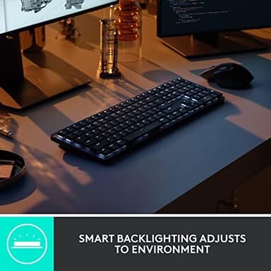 Logitech MX Mechanical Wireless Illuminated Performance Keyboard, Tactile Quiet Switches, Backlit Keys, Bluetooth, USB-C, macOS, Windows, Linux, iOS, Android, Metal, ‎Graphite - Image 5