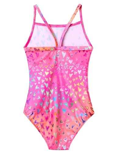 Nokecina Girls Swimsuit Size 2-3t Bathing Suit Pink Heart Quick Dry One Piece Toddler Swimwear - Image 2