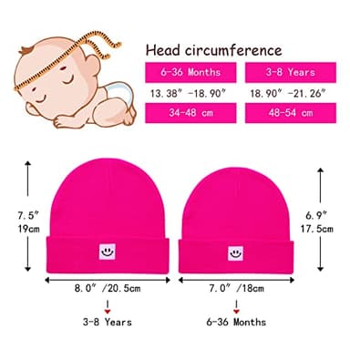 Paladoo Newborn Baby Hats 0-6 Months Hot Pink - Image 5