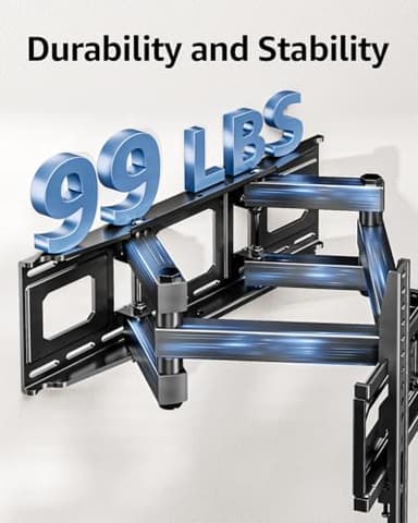 EconoMe TV Wall Mount for Most 32-65 inch Flat Screen/LED/4K TVs, TV Mount with Swivel and Tilt Articulating Dual Arms, Full Motion Wall Mount up to 16” Stud, Max VESA 400X400mm, up to 99lbs - Image 4