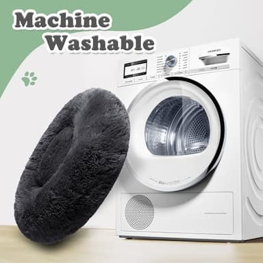 JOLLYVOGUE Dog & Cat Bed, Calming Anti-Anxiety Pet Bed for Small Dogs, Fluffy Donut Cushion for Small and Medium Pets (23") - Image 6