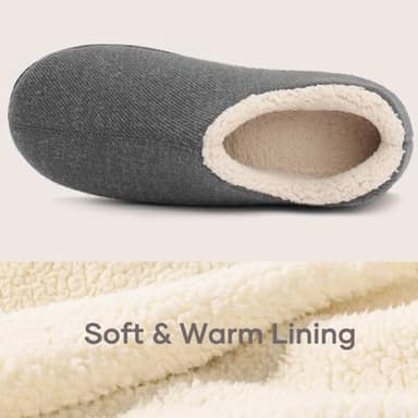 ULTRAIDEAS Women's Indoor Loafer House Slippers with Memory Foam, Ladies Warm Closed Back House Shoes with Non-Slip Outdoor Rubber Sole（Grey，size 9） - Image 3