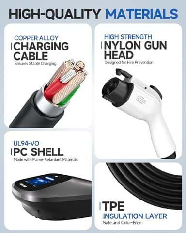 JEEKVISEN Level 2 EV Charger 48Amp 240V NEMA 14-50 Plug: Electric Vehicle Charging Station with APP Control, WiFi Enabled EVSE, RFID Card - Compatible with Tesla and All EV Brands (White) - Image 6