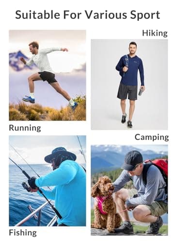 baleaf Men's Sun Protection Hoodie Shirt UPF 50+ Long Sleeve UV SPF T-Shirts Rash Guard Fishing Swimming Lightweight Deep Blue L - Image 5