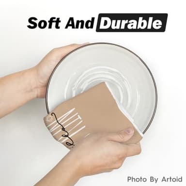 Artoid Mode Eucalyptus Leaves Hello Pumpkin Fall Kitchen Towels Dish Towels, 18x26 Inch Seasonal Give Thanks Decoration Hand Towels Set of 6 - Image 5