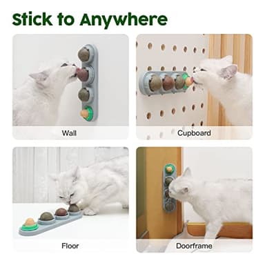 Potaroma 4 Catnip Silvervine Ball Toys, Extra Cat Energy Ball, Edible Cats Lick Kitten Chew, Teeth Cleaning Dental Wall Treats, Concentrated Flavor for All Breeds - Image 6