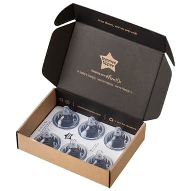 Tommee Tippee Natural Start Baby Bottle Nipples, Breast-Like for A Natural Latch, Anti-Colic Valve, Soft Silicone, Fast Flow, 6+ Months, Pack of 6 - Image 7