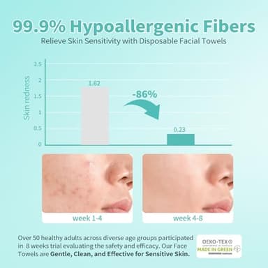 Ditoi Face Towels XL, Disposable Face Towel, Makeup Remover Dry Wipes 10"×12", Ultra Thick Soft Face Towelettes for Washing Face, 200 Count (4 Pack) - Image 3