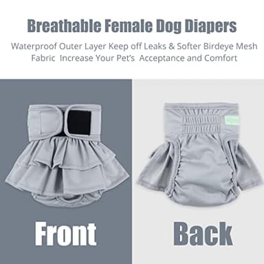 wegreeco Dog Diapers Female (3 Pack), Highly Absorbent Puppy Doggie Dog Diapers for Female Dogs Period, Washable Doggy in Heat, Small Medium Large Size (Medium) - Image 5