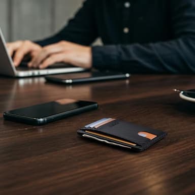 Buffway Slim Minimalist Front Pocket RFID Blocking Leather Wallets for Men and Women - Carbon Fiber Black - Image 9