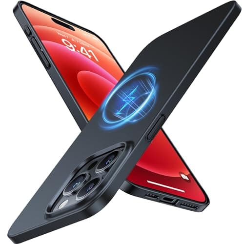 TORRAS Magnetic Slim-Fit for iPhone 15 Pro Max Case, Ultra-Thin 15 ProMax Phone Case Compatible with MagSafe, Lightweight Anti-Scratch Matte Hard iPhone 15 ProMax Case 6.7 inch OriginFit, Black - Image 1