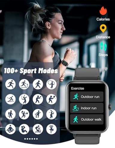 GRV Smart Watch for iOS and Android Phones (Answer/Make Calls), Watches for Men Women IP68 Waterproof Smartwatch Fitness Tracker Watch with Heart Rate/Sleep Monitor Steps Calories Counter (Black) - Image 3