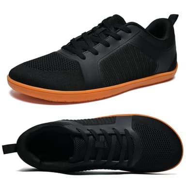 ABCDZZ Barefoot Shoes for Women Wide Toe Box Minimalist Sneakers Zero Drop Sole Lightweight Trail Running Shoes, Black, 9W - Image 1