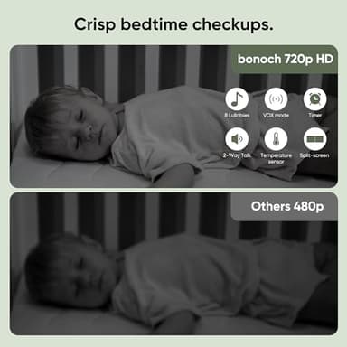 bonoch MegaView Baby Monitor with Camera and Audio, 7" 720P HD Video Baby Monitor No WiFi, 6000mAh Battery, VOX Mode, Auto Night Vision, Hack Proof, Remote PTZ, Baby Camera Monitor - Image 8