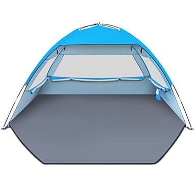 Gorich Beach Tent, Beach Shade Tent for 3 Person with UPF 50+ UV Protection, Portable Beach Tent Sun Shelter Canopy, Lightweight & Easy Setup Cabana Beach Tent, Blue - Image 1