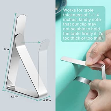 12 Pack Tablecloth Clips - Heavy Duty Picnic Table Clips, Stainless Steel Table Cloth Cover Clamps, Table Cloth Holders Ideal for Restaurant Picnics Marquees Weddings Graduation Party - Image 2