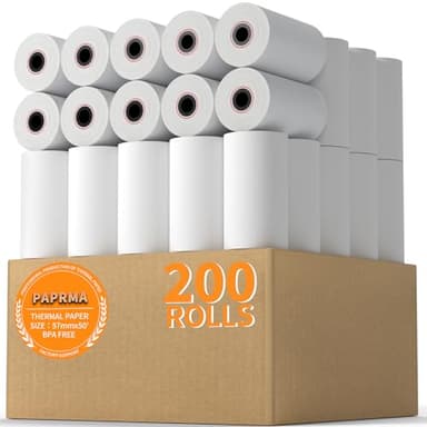 PAPRMA 2 1/4'' x 50' Receipt Paper Rolls POS Thermal Paper Cash Register Paper Rolls for Credit Card Machine(200 Rolls) - Image 1