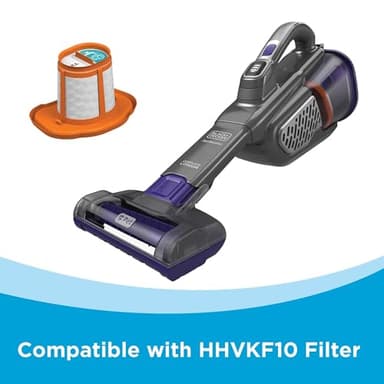 BLACK+DECKER dust buster Handheld Vacuum Cordless Rechargeable Pet Hair, Portable Home and Car Vacuum, Powerful Suction , Washable Bowl and Filter, furbuster AdvancedClean+ (HHVK515JP07) - Image 10