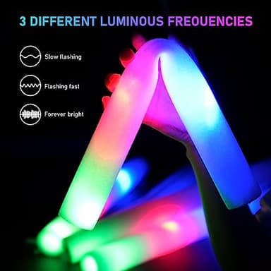 SHQDD 236PCS Glow in the Dark Party Supplies, 18 PCS Foam Glow Sticks, 18 PCS LED Glasses, 100PCS Glow Sticks Bracelets and 100 PCS Connectors for Glow Party, Wedding, Concert, Raves and Birthday - Image 5