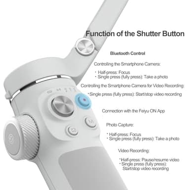 FeiyuTech VB4 Kit 3-Axis Smartphone Gimbal–Built-in 8.5" Extension Rod, AI Face Tracking&Fill Light, Carrying Case for for iPhone,Samsung Galaxy, Google Pixel Series, Motorola – Payload 9.2 oz - Image 4