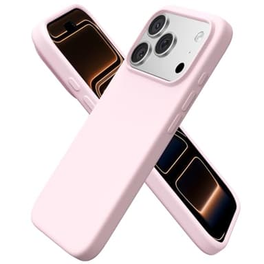 ORNARTO Compatible with iPhone 17 Pro Case 6.3", Slim Liquid Silicone 4 Layers Full Covered Soft Gel Rubber Shockproof Cover, Protective Phone Case for iPhone 17 Pro-Chalk Pink - Image 1