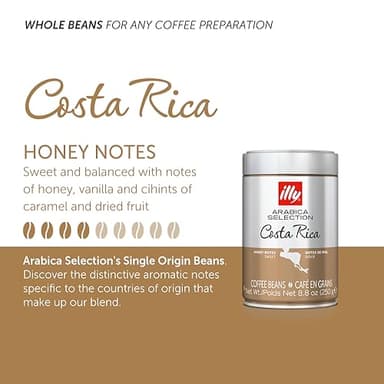 illy Whole Bean Coffee - Perfectly Roasted – Costa Rica Medium Roast - with Notes of Honey, Vanilla & Citrus - 100% Arabica Beans - No Preservatives – 8.8 Ounce - Image 3
