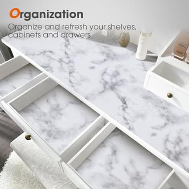Beautysaid Shelf and Drawer Liner for Ktichen Cabinet, Non Adhesive Non Slip Shelf Paper Waterproof Washable Thickened for Dresser Pantry Shelve Bathroom Protector Liner(Marble,23.6 in x 30 FT) - Image 9