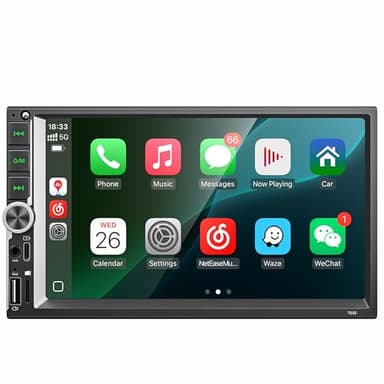 [Ready for IOS26] 7" Wireless Apple CarPlay & Android Auto Double Din Car Stereo - 240W High-Power Sound, Touchscreen Bluetooth Receiver with USB-C/AUX/TF Ports, RDS/FM/AM Radio, MirrorLink HD Display - Image 1
