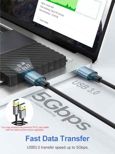 ApoJodly USB Cable 3FT 5-Pack, USB 3.0 Cord USB A Male to Male Cable Double Sided Compatible with Hard Drive, Laptop Cooler, DVD Player and More - Image 2