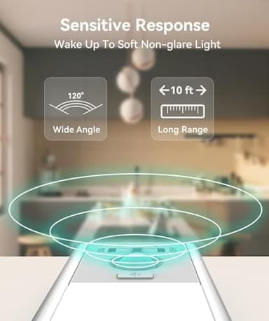 Under Cabinet Lighting, 3200mAh Rechargeable Motion Sensor Light Indoor, LED Battery Operated Cabinet Lights, Dimmable Closet Light, Wireless Under Counter Lights for Kitchen (2pack - Image 4