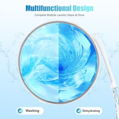 2 in 1 Manual Washer & Dryer, Multifunctional Mini Portable Washing Machine, Removable Compact Washer Spin Dryer, Use for Foldable Apartments, Camping,Travel, Indoors or Outdoors. - Image 5