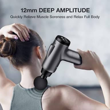 OLsky Massage Gun Deep Tissue, Handheld Electric Muscle Massager, High Intensity Percussion Massage Device for Pain Relief with 9 Attachments & 30 Speed(Grey) - Image 4