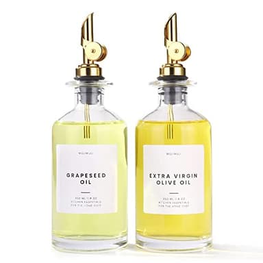 Molimoli - Premium Olive Oil Dispenser Bottles for Kitchen with Pourer - Oil and Vinegar Dispenser Set, Glass Dispenser for Kitchen, Dispenser Bottle of 350ml - Set of 2 - Image 1