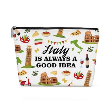 Italy Gifts Makeup Bag, Italy Souvenir Italy Lovers Gift Funny Italy Travel Vacation Cosmetic Bag for Women Friend Sister Grandma Girls Trip Birthday Christmas Bachelorette Party Friendship Gifts - Image 1