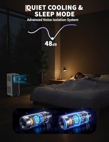 8,000 BTUs Portable Air Conditioner, 3-in-1 AC Unit with Fan, Dehumidifier, Air Conditioner for Bedroom Cools Rooms Up to 350 Sq.Ft, Indoor Quiet AC Unit, Easy Installation Kit Included, Grey - Image 5
