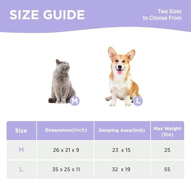 Lesure Dog Bed Medium Size - Cute Furry Calming Puppy Beds, Rectangle Washable Indoor Pet Beds with Removable Zipper Cover, 35x25x11inches, Purple Stripe - Image 5