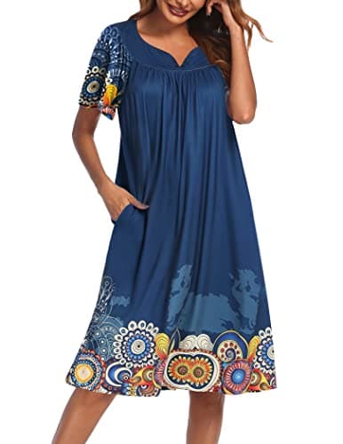 Ekouaer Women's House Dress with Pockets, Mandola, Medium - Image 1