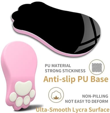 L-SPOUTTO Ergonomic Mouse Pad with Wrist Rest,Cute Cat Paw Mousepad Wrist Support,Comfortable Massage Design Computer Pain Relief Mouse Pad with Non-Slip PU Base for Desk Laptop Gaming Office,Pink - Image 2