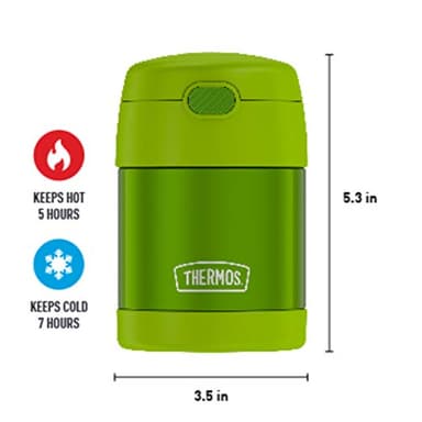 THERMOS FUNTAINER Insulated Food Jar, 10 Ounce, Kid Friendly Food Jar with Foldable Spoon, Lime - Image 8
